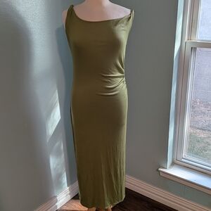 Chic Olive Green Midi Dress